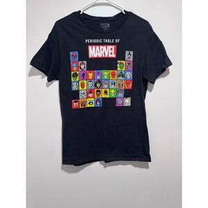 Marvel Periodic Table T Shirt Black Graphic Tee Men's Size M